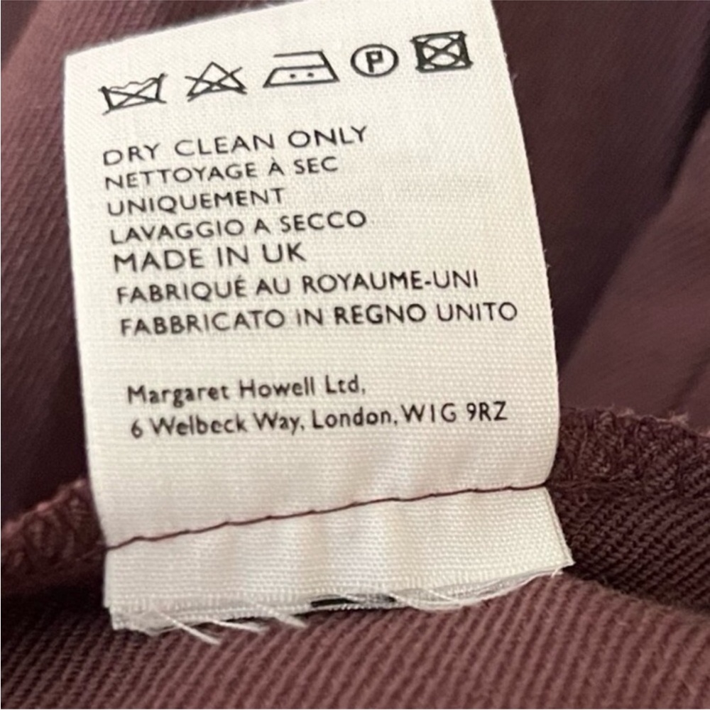 Margaret Howell Linen blend Pleated Midi Skirt in Burgundy/Deep Plum - Picture 9 of 10